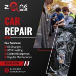 Car repair home service: A mechanic repairing a car in a driveway, showcasing the convenience of on-site vehicle repairs.